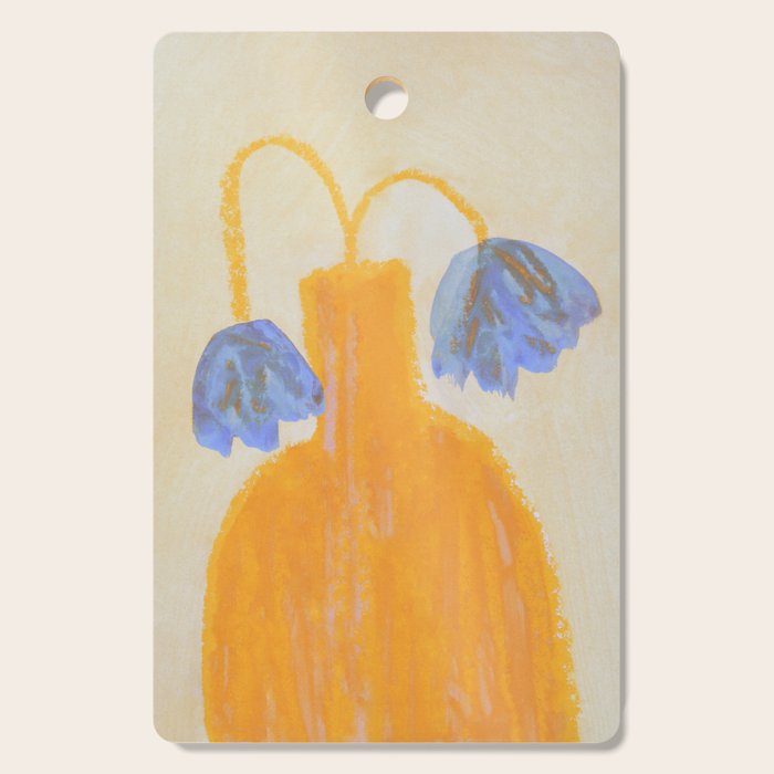 Still Life with a Vase and Two Flowers Cutting Board Gallery Image 1
