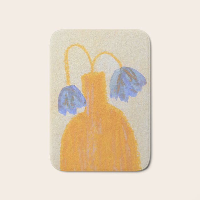 Still Life with a Vase and Two Flowers Bath Mat Gallery Image 1