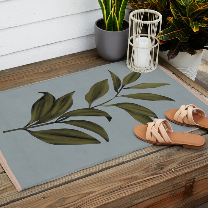 Abstract Art /Minimal Plant 77 Outdoor Rug Gallery Image 2