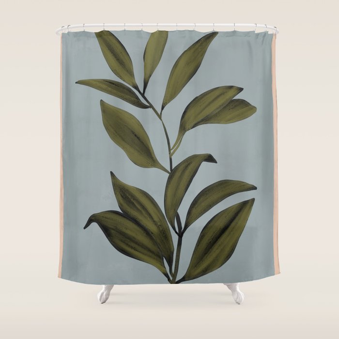Abstract Art /Minimal Plant 77 Shower Curtain Gallery Image 1