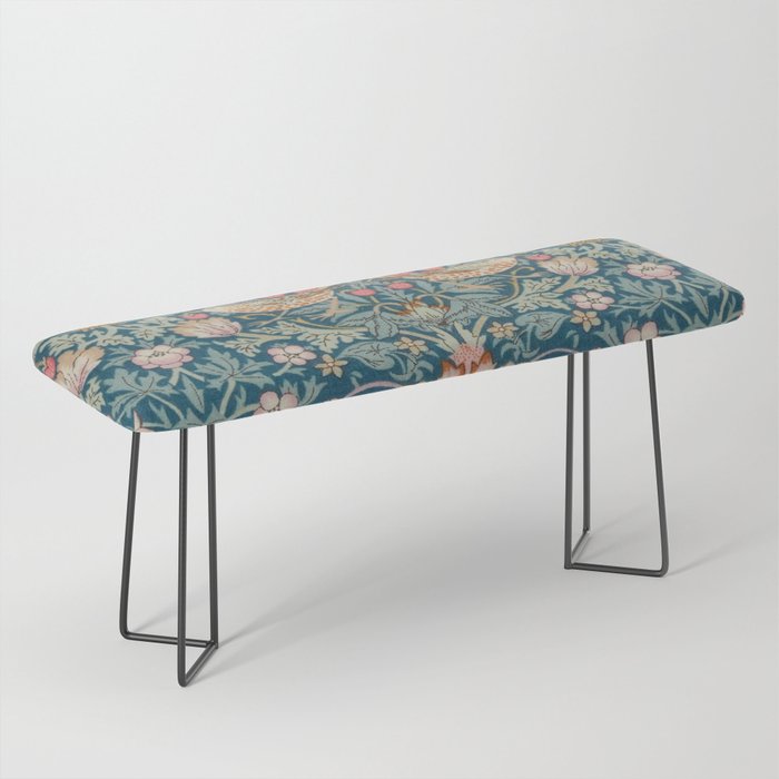 William Morris Strawberry Thief Green Bench Gallery Image 1