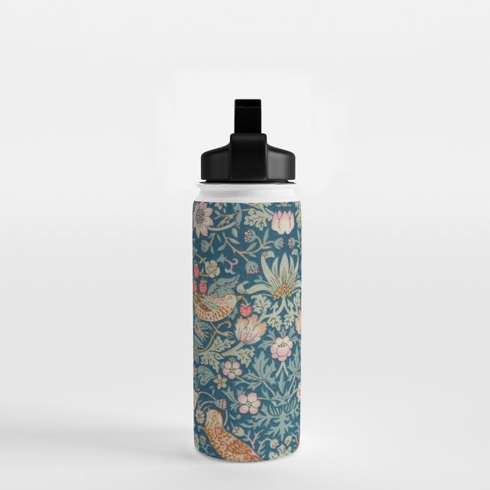William Morris Strawberry Thief Green Water Bottle Gallery Image 2