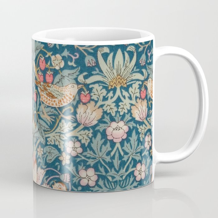 William Morris Strawberry Thief Green Coffee Mug Gallery Image 1