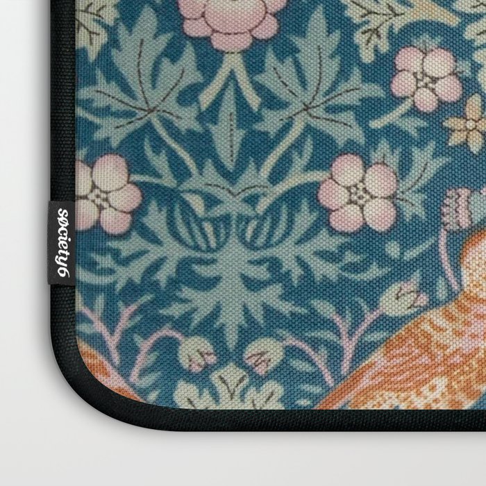 William Morris Strawberry Thief Green Laptop Sleeve Gallery Image 3