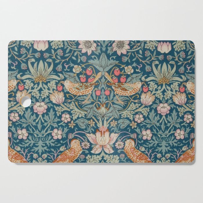 William Morris Strawberry Thief Green Cutting Board Gallery Image 1