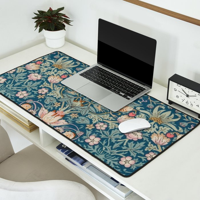 William Morris Strawberry Thief Green Desk Mat Gallery Image 2