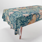 William Morris Strawberry Thief Green Tablecloth Gallery Image 1