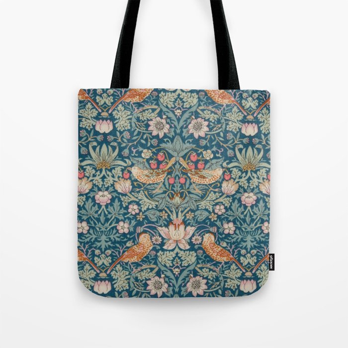 William Morris Strawberry Thief Green Tote Bag Gallery Image 1