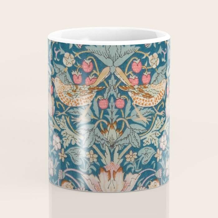 William Morris Strawberry Thief Green Coffee Mug Gallery Image 4