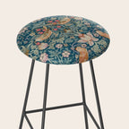William Morris Strawberry Thief Green Stool Gallery Image 2