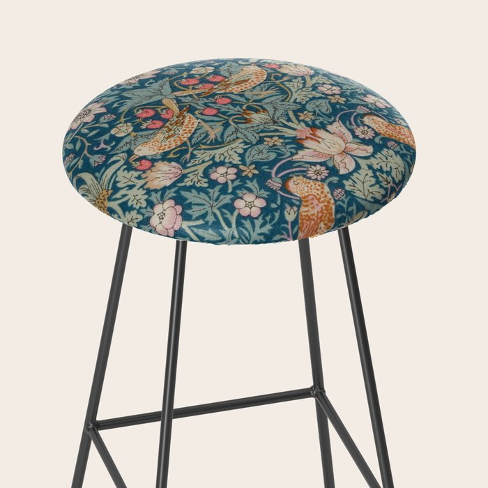 William Morris Strawberry Thief Green Stool Gallery Image 2
