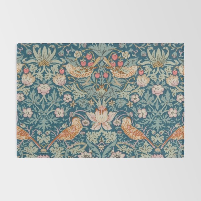 William Morris Strawberry Thief Green Rug Gallery Image 2