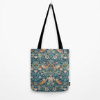 William Morris Strawberry Thief Green Tote Bag Gallery Image 2