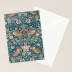 William Morris Strawberry Thief Green Stationery Card Gallery Image 2