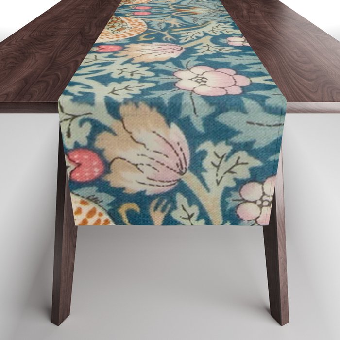William Morris Strawberry Thief Green Table Runner Gallery Image 1