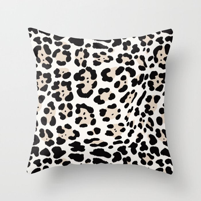 Snow Leopard Faux Throw Pillow Gallery Image 1