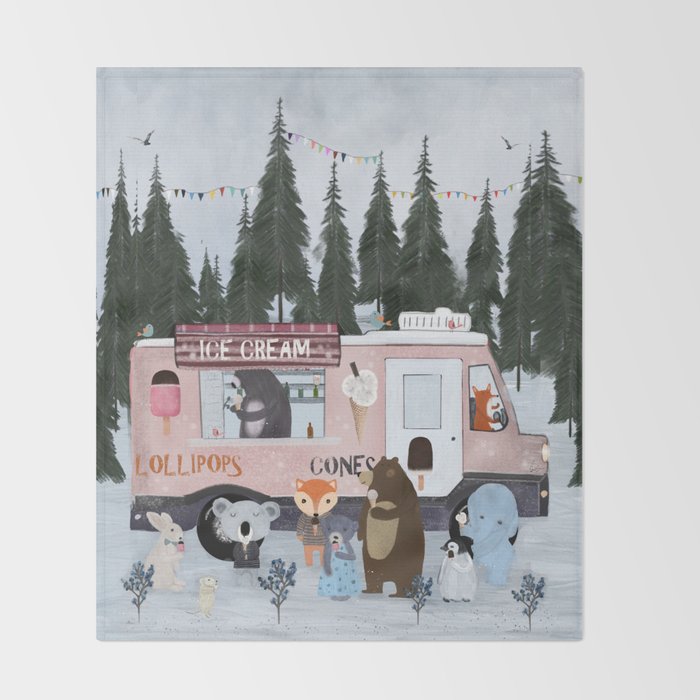 ice cream time Throw Blanket Gallery Image 2