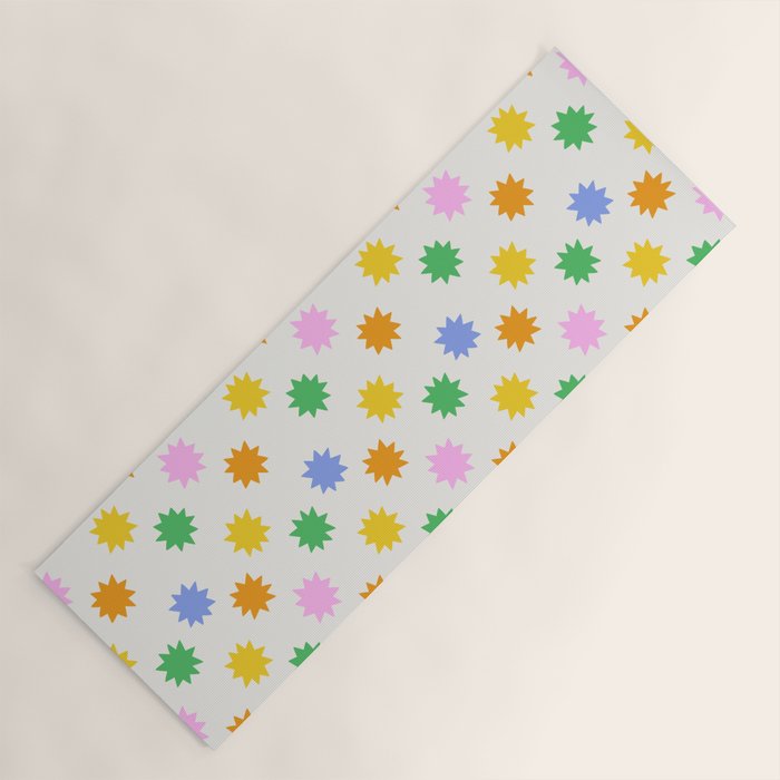 Colorful star shpe cartoon pattern Yoga Mat Gallery Image 1