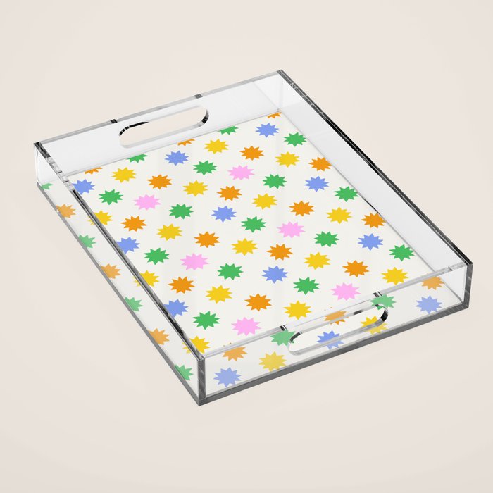 Colorful star shpe cartoon pattern Acrylic Tray Gallery Image 1