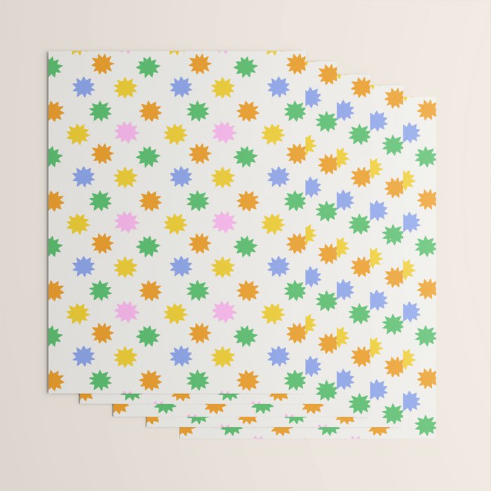 Colorful star shpe cartoon pattern Wrapping Paper Gallery Image 3