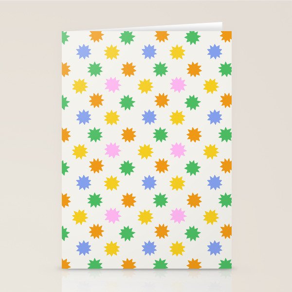 Colorful star shpe cartoon pattern Stationery Card Gallery Image 1