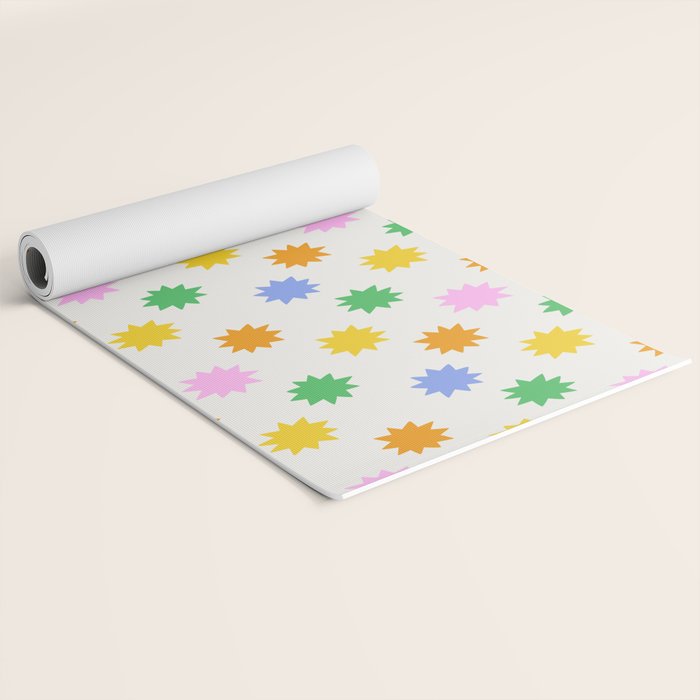 Colorful star shpe cartoon pattern Yoga Mat Gallery Image 2