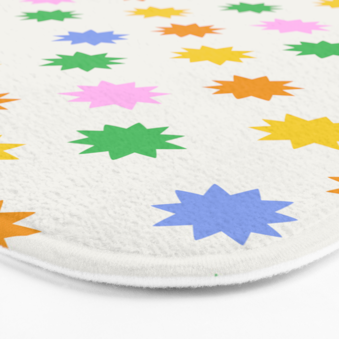 Colorful star shpe cartoon pattern Bath Mat Gallery Image 3