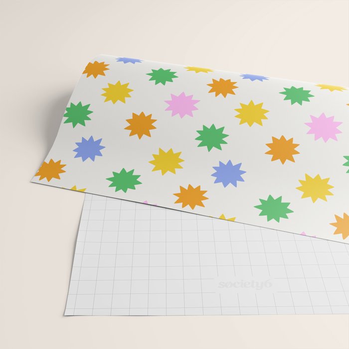 Colorful star shpe cartoon pattern Wrapping Paper Gallery Image 2