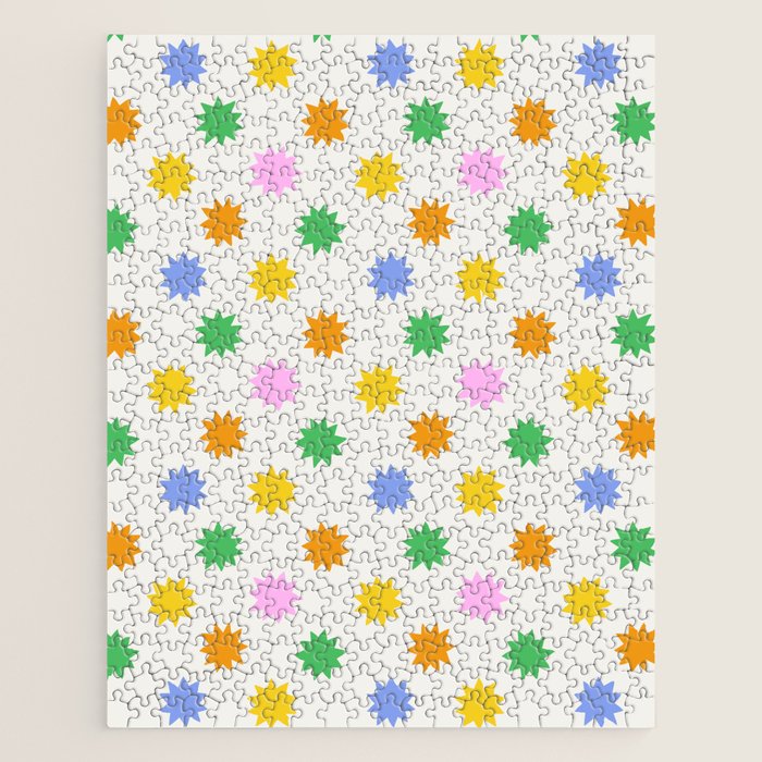 Colorful star shpe cartoon pattern Jigsaw Puzzle Gallery Image 1