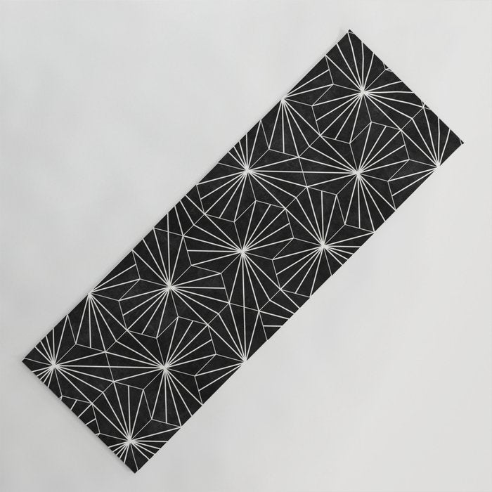 Hexagonal Pattern - Black Concrete Yoga Mat Gallery Image 1