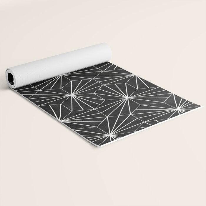 Hexagonal Pattern - Black Concrete Yoga Mat Gallery Image 2