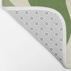 Retro Christmas Swirl Abstract Pattern in Olive Green, Sage, Xmas Red, and Cream Bath Mat Gallery Image 2