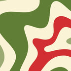 Retro Christmas Swirl Abstract Pattern in Olive Green, Sage, Xmas Red, and Cream Coffee Mug Gallery Image 2