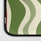 Retro Christmas Swirl Abstract Pattern in Olive Green, Sage, Xmas Red, and Cream Laptop Sleeve Gallery Image 3