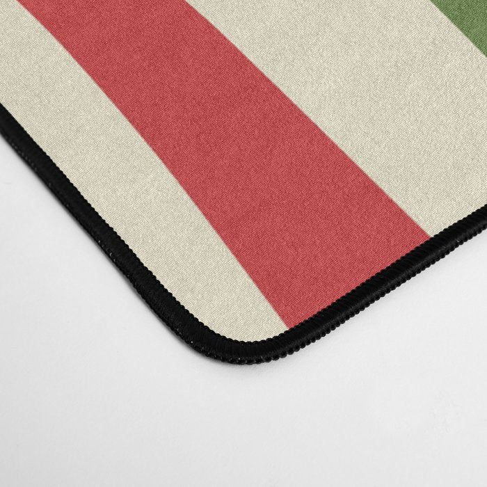 Retro Christmas Swirl Abstract Pattern in Olive Green, Sage, Xmas Red, and Cream Desk Mat Gallery Image 4