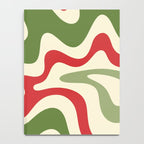 Retro Christmas Swirl Abstract Pattern in Olive Green, Sage, Xmas Red, and Cream Notebook Gallery Image 4