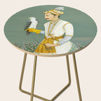 Portrait of a Prince with a Hawk 1700s India, Mughal, 18th century Indian Miniature Painting  Side Table Gallery Image 2