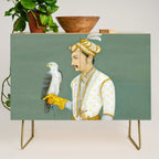 Portrait of a Prince with a Hawk 1700s India, Mughal, 18th century Indian Miniature Painting  Credenza Gallery Image 1
