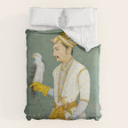 Portrait of a Prince with a Hawk 1700s India, Mughal, 18th century Indian Miniature Painting  Comforter Gallery Image 6
