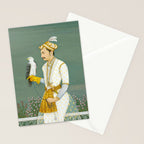 Portrait of a Prince with a Hawk 1700s India, Mughal, 18th century Indian Miniature Painting  Stationery Card Gallery Image 2
