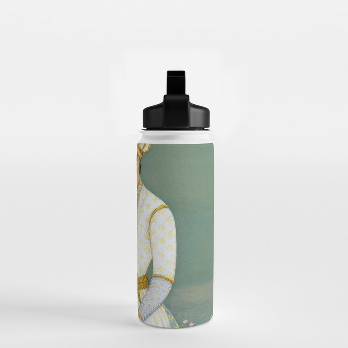 Portrait of a Prince with a Hawk 1700s India, Mughal, 18th century Indian Miniature Painting  Water Bottle Gallery Image 2