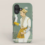 Portrait of a Prince with a Hawk 1700s India, Mughal, 18th century Indian Miniature Painting  iPhone Case Gallery Image 1