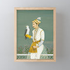 Portrait of a Prince with a Hawk 1700s India, Mughal, 18th century Indian Miniature Painting  Mini Art Print Gallery Image 1