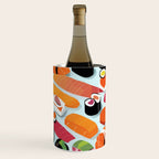 Sushi & Sashimi, Japanese Mob Wife Raw Fish Food Illustration, Delicacy Menu Rice Colorful Eclectic Wine Chiller Gallery Image 1