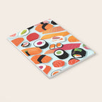 Sushi & Sashimi, Japanese Mob Wife Raw Fish Food Illustration, Delicacy Menu Rice Colorful Eclectic Notebook Gallery Image 3