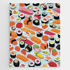 Sushi & Sashimi, Japanese Mob Wife Raw Fish Food Illustration, Delicacy Menu Rice Colorful Eclectic Jigsaw Puzzle Gallery Image 1
