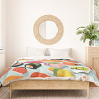 Sushi & Sashimi, Japanese Mob Wife Raw Fish Food Illustration, Delicacy Menu Rice Colorful Eclectic Duvet Cover Gallery Image 3