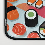 Sushi & Sashimi, Japanese Mob Wife Raw Fish Food Illustration, Delicacy Menu Rice Colorful Eclectic Laptop Sleeve Gallery Image 3