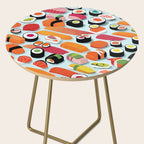 Sushi & Sashimi, Japanese Mob Wife Raw Fish Food Illustration, Delicacy Menu Rice Colorful Eclectic Side Table Gallery Image 2