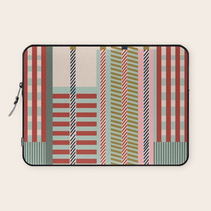 Vintage Striped Geometric Laptop Sleeve Gallery Image 1